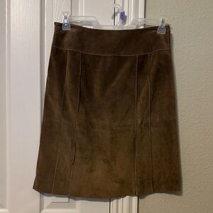 Vintage Ann Taylor Suede Brown Skirt - size 4
